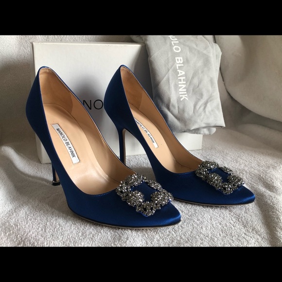 Manolo blahnik Hangisi blue size 38 - Picture 2 of 12